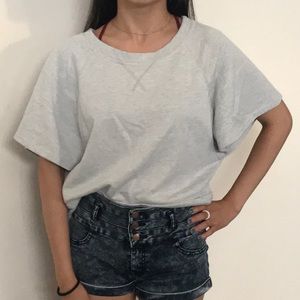 Cut off sweatshirt/short sleeve